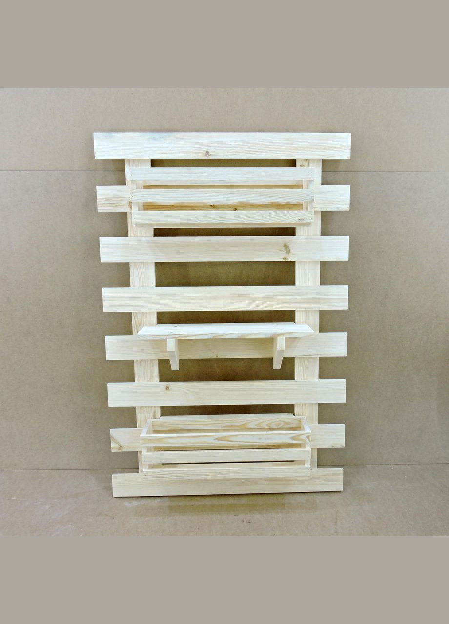 Полка настенная для цветов из дерева Бразилиа 140 бланже (ЦВС-140401) No Brand (328225781)