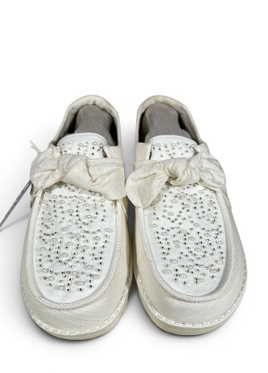 Мокасины Wendy Bow Embellishment (43134-100),, Размер 41 (US W10) стелька 27 см Hey Dude (400942337)