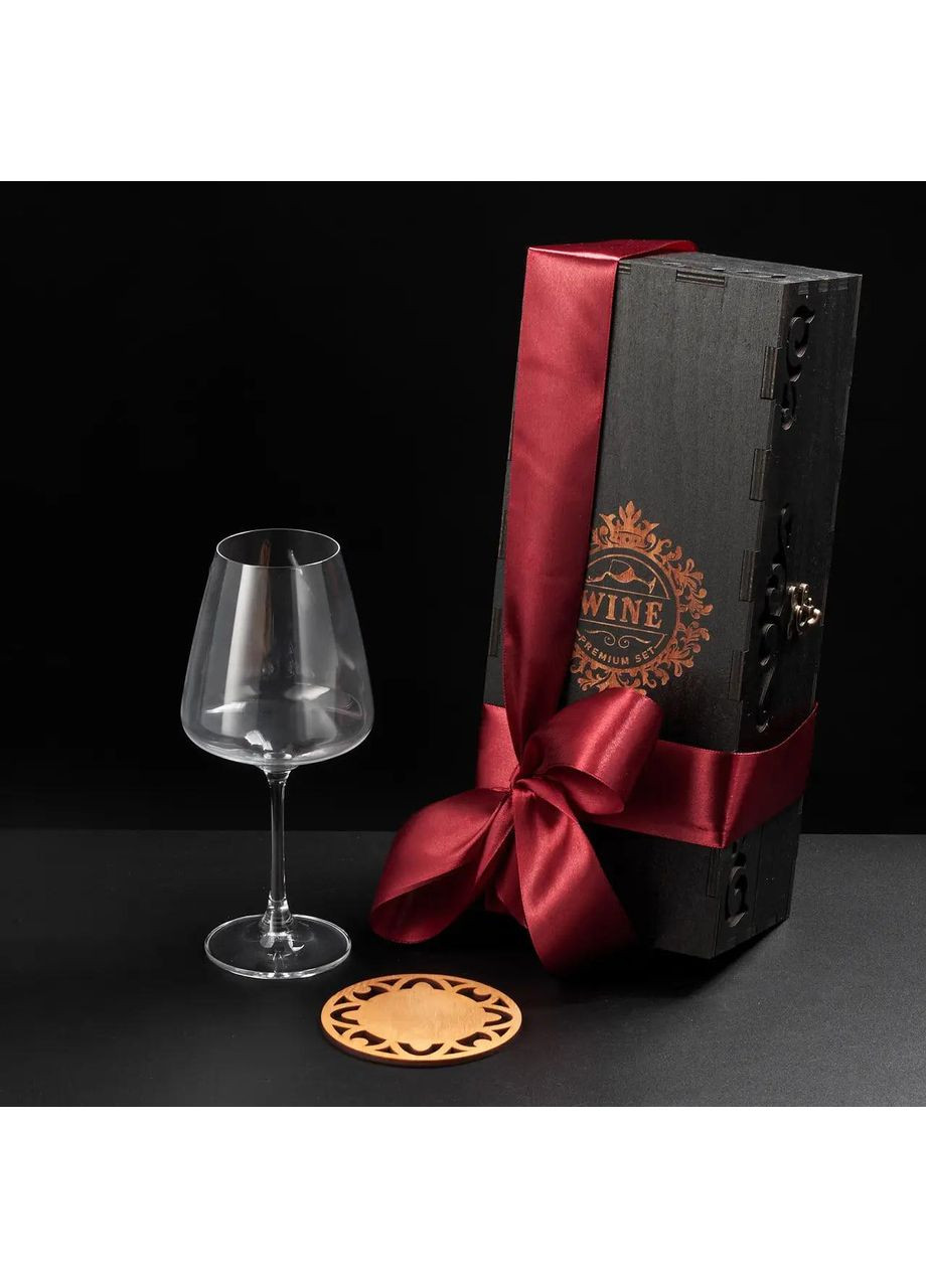 Подарунковий набір для вина на 1 бокал та костери Bohemia (364550590)
