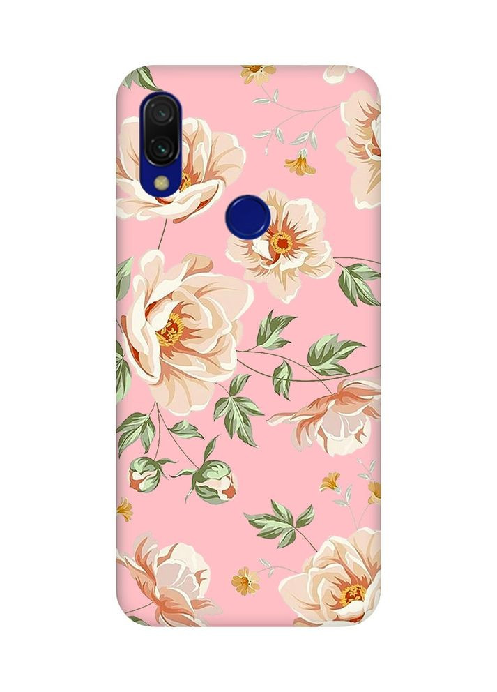 Матовий чохол з рожевими боками на Xiaomi Redmi 7:: Квіти пастельні /принт 277/ Creative (360712153)