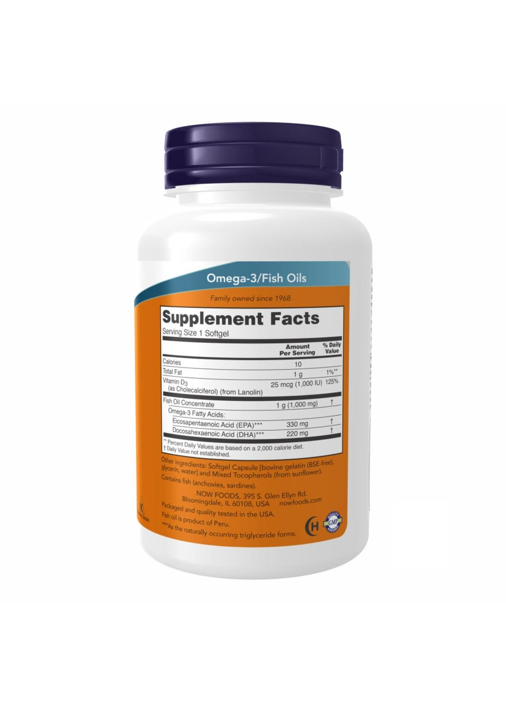 Tri-3D Omega, 330 мг ЕПК / 220 мг ДГК, 90 капсул Now Foods (347600364)