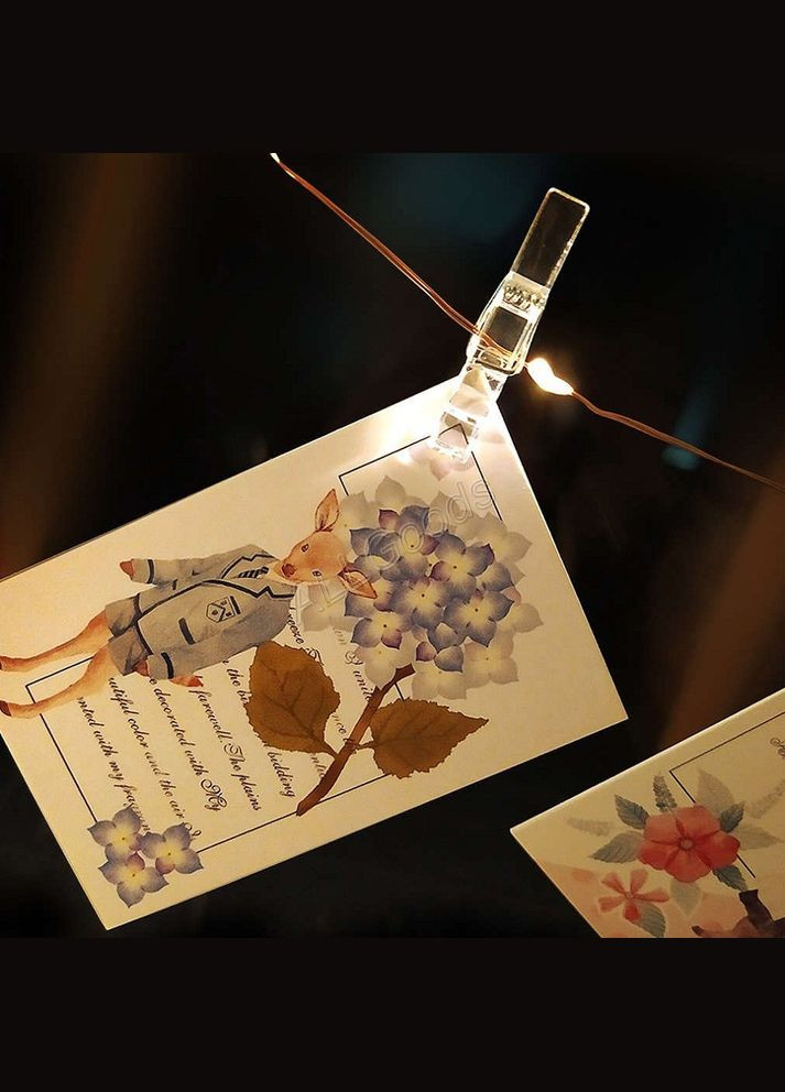 Гирлянда с прищепками на батарейках. Свет белый теплый 2м A.G. (369160489)