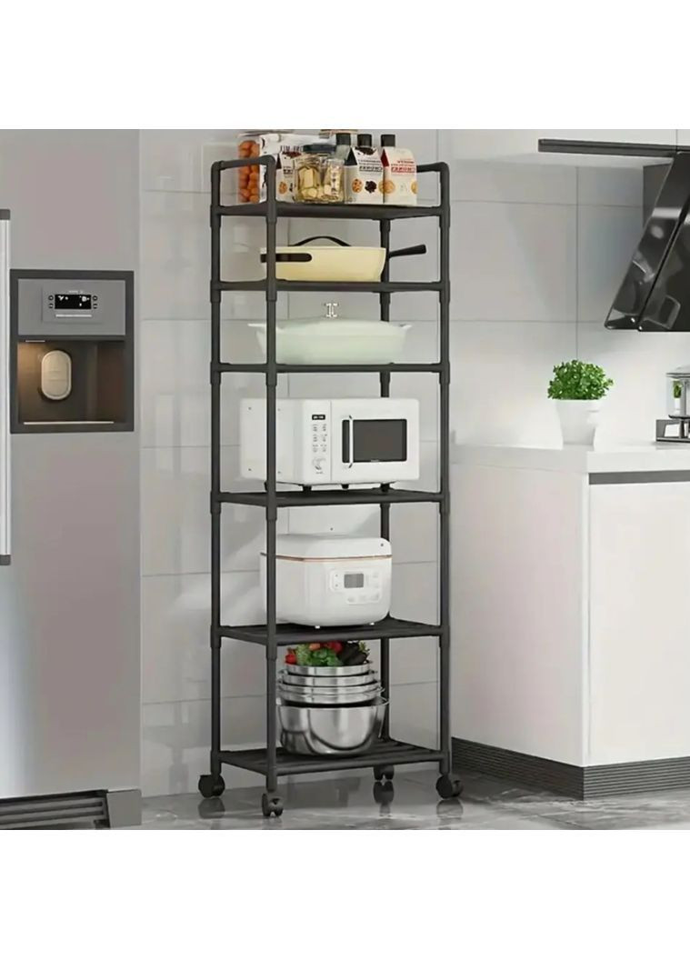 Стелаж етажерка на колесах, 6 рівнів, 170х42х32см No Brand (362046641)