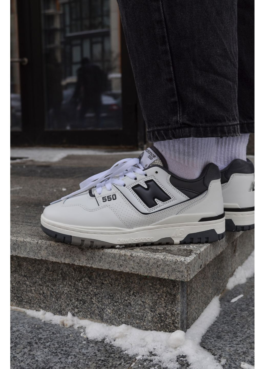 Сірі Осінні кросівки чоловічі new balance 550 white grey нью беланс 550 No Brand