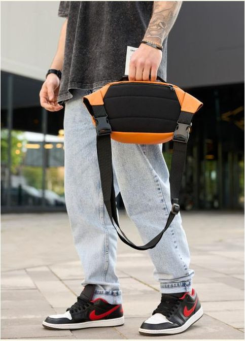 Сумка на пояс через плечо мужская из экокожи Оранжевый 35678 Sambag (334673968)