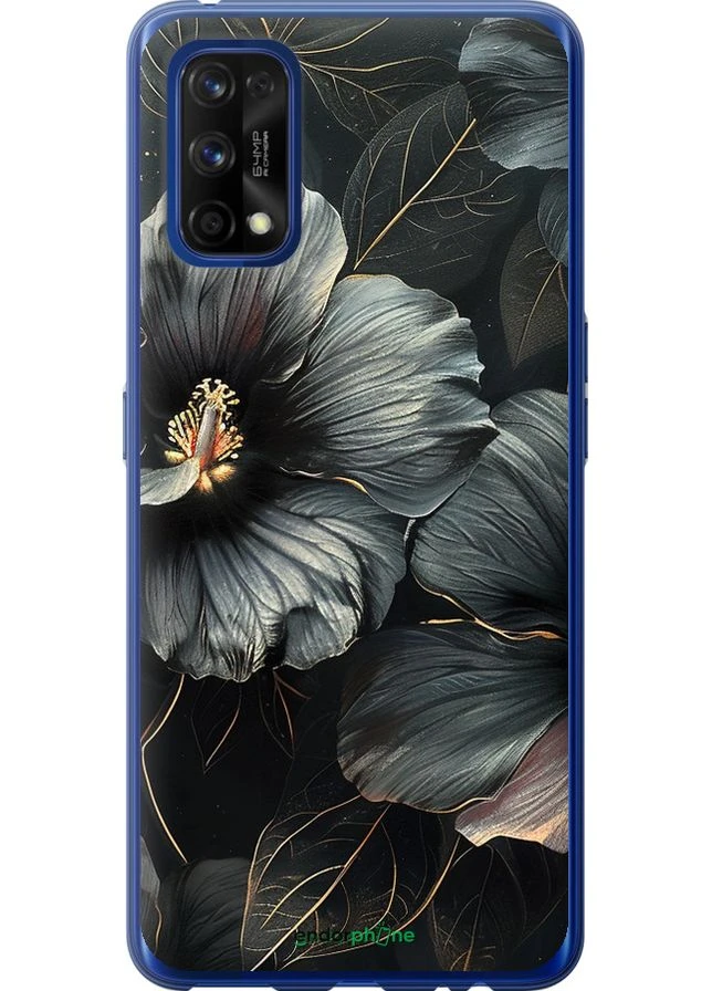 Чехол на Realme 7 Pro Черные цветы "6031u-2082-70447" Endorphone (370859748)