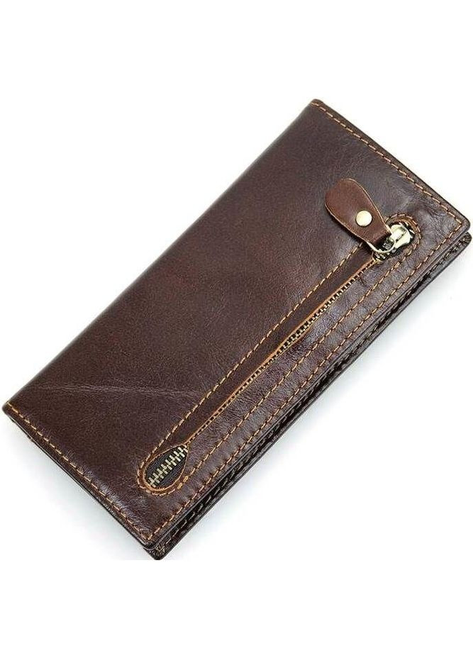 Гаманець чоловічий без застібки із натуральної шкіри з монетницею коричневий (sku_14536) No Brand (327819754)