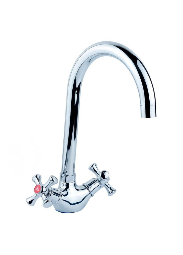 Смеситель PL 1/2" для кухни гусь высокий ухо на гайке PL-4B455C AQUATICA (365595438)