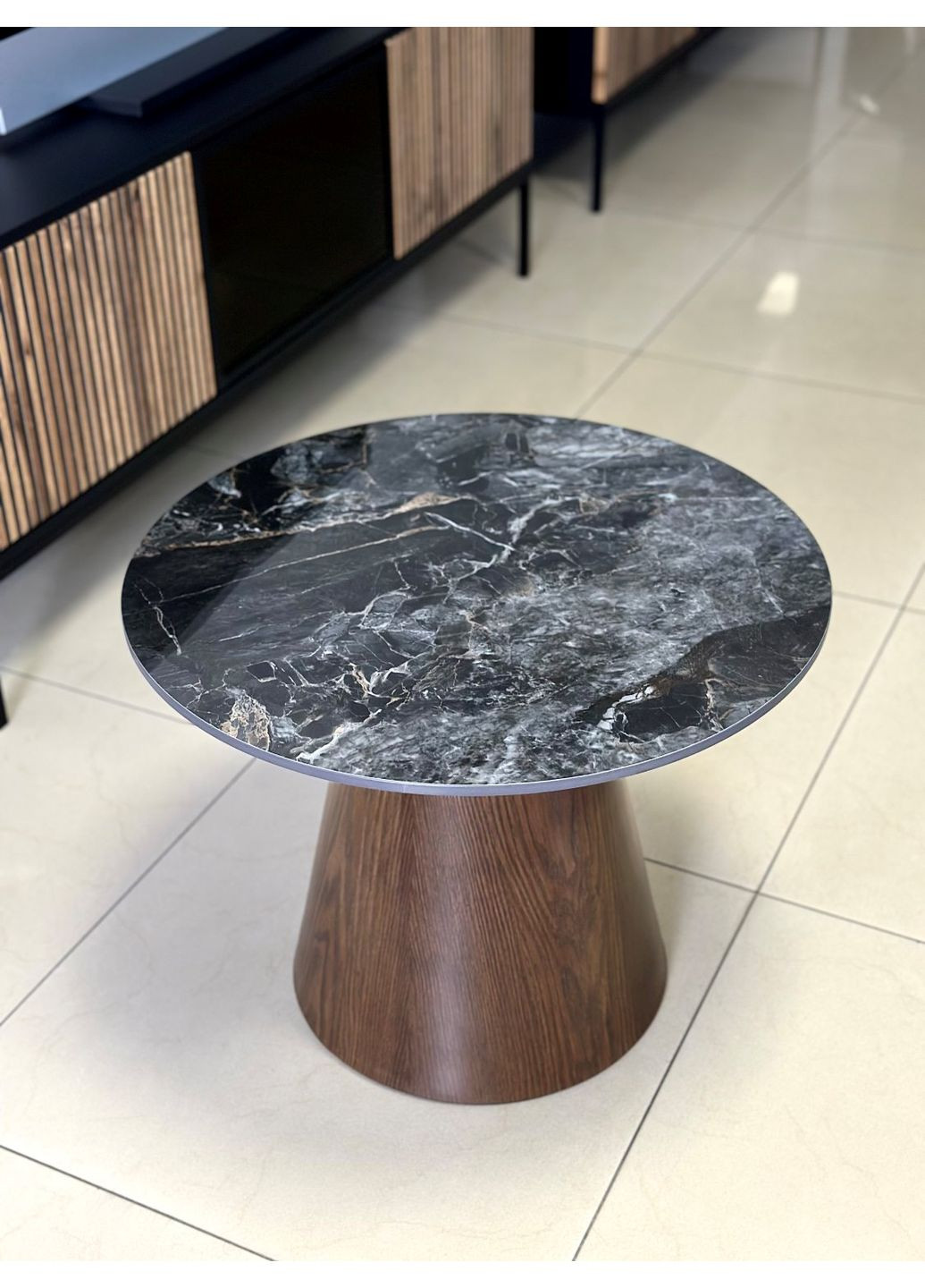 Журнальний столик VIRGINIA B Чорний глянець / Коричневий мат 60 x 43,5 см. Intarsio (372178466)