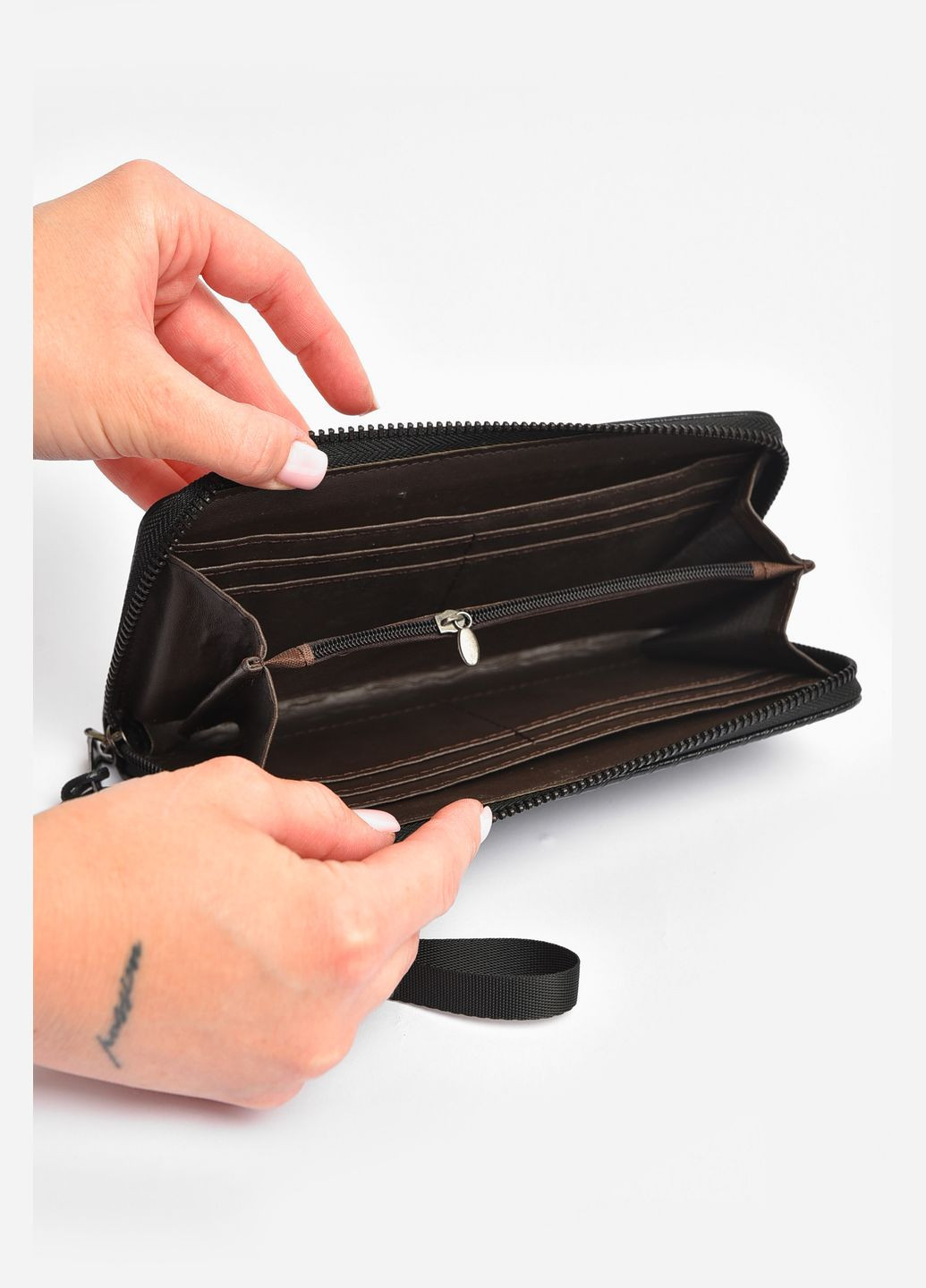 Гаманець-портмоне чоловічий з екошкіри чорного кольору Let's Shop (338370823)