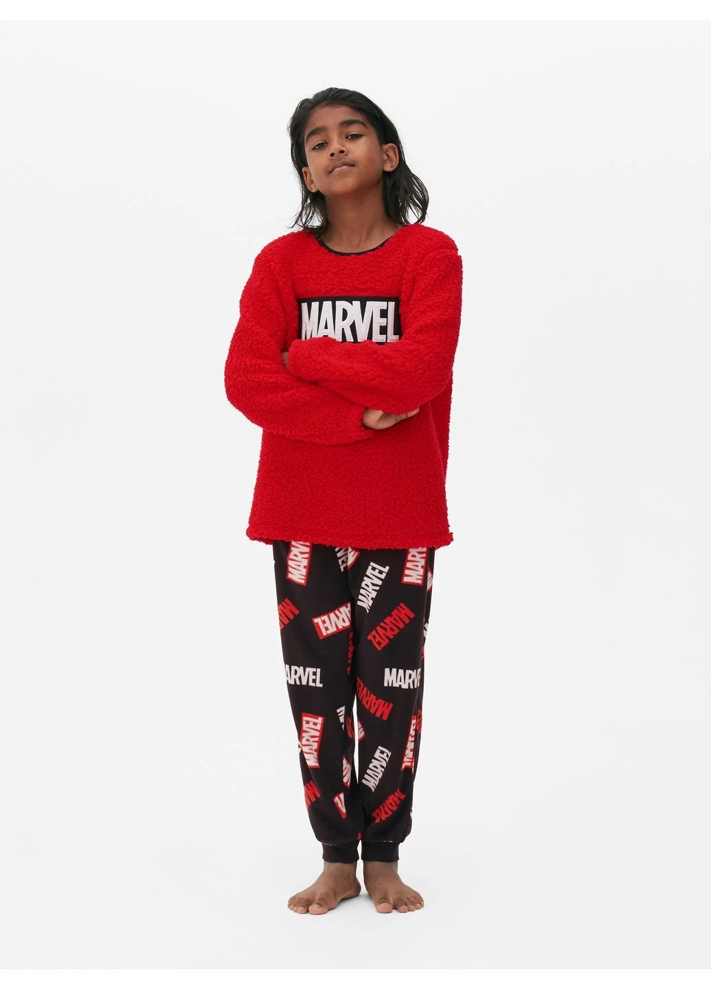 Лонгслив для сна,красный с принтом, Primark (364504818)
