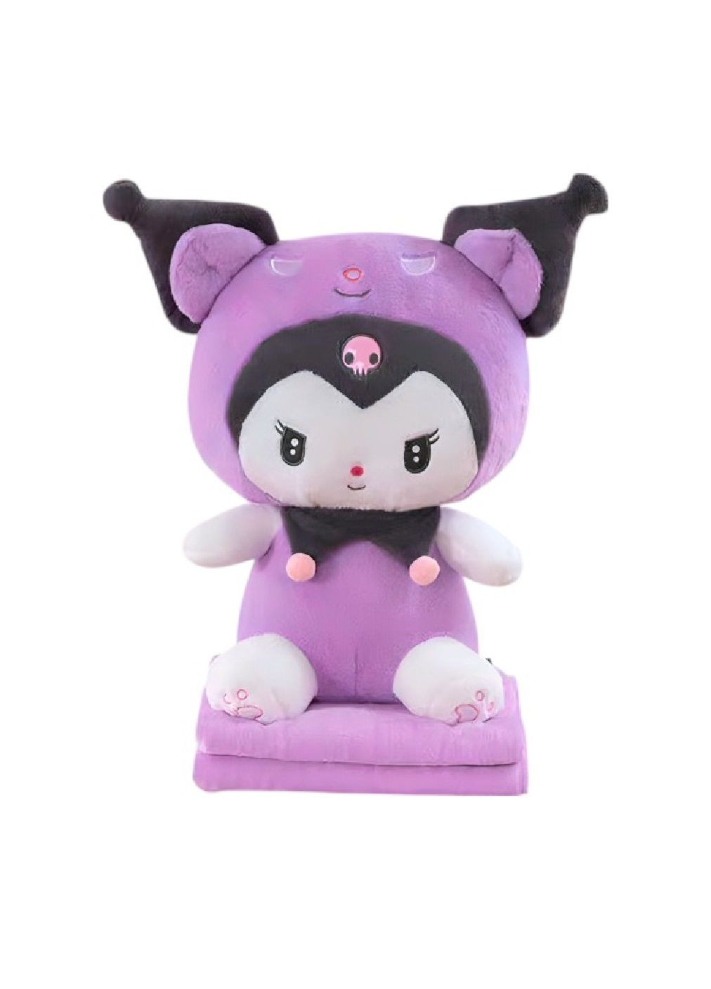 Плюшевая игрушка подушка с пледом синтепоновым наполнителем для детей взрослых всей семьи (480608-Prob) Куроми сиреневая Unbranded (338598149)