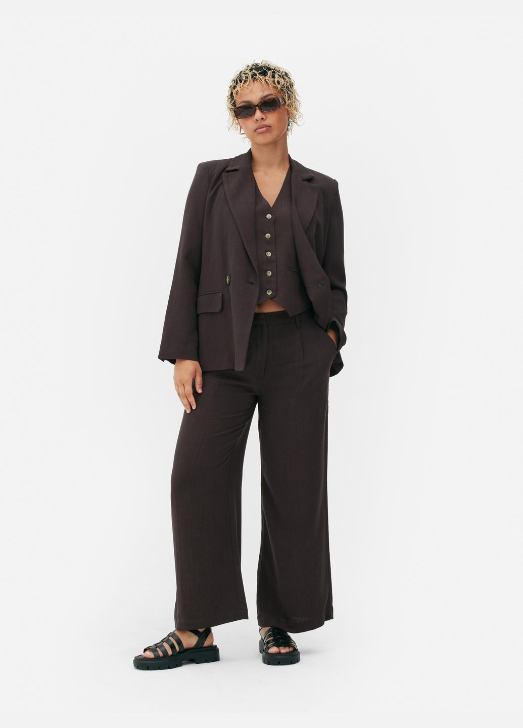 Темно-коричневый женский жакет,темно-коричневый, Primark -