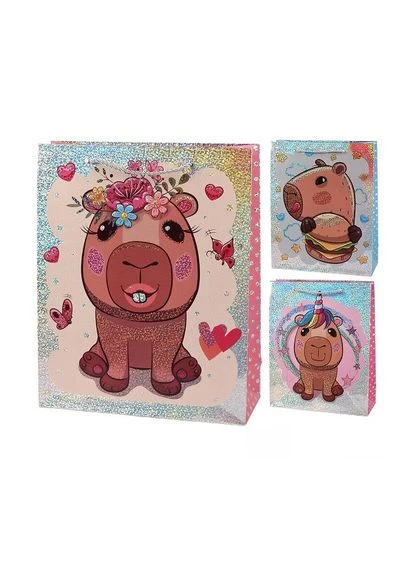Пакет подарунковий паперовий L "Capybara" 31*42*12 см (12 шт./пач.) Stenson (386629760)