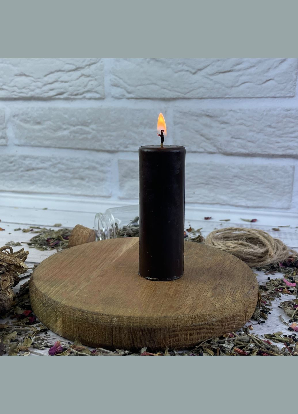 Коричневая восковая свеча - цилиндр 3,5х10 см 5Candles (322347367)