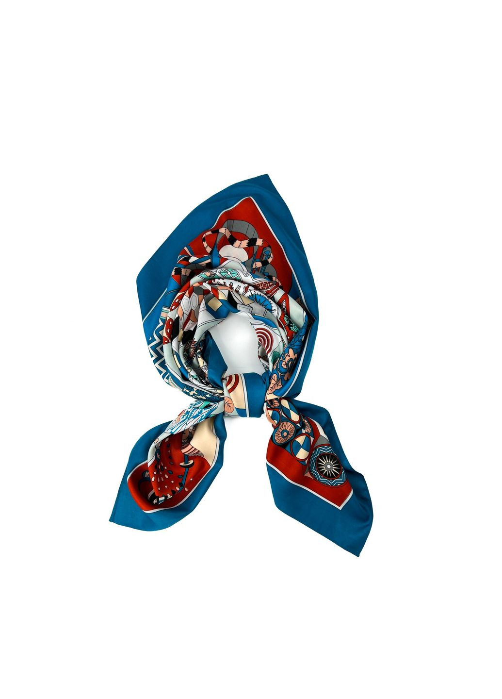 Хустка жіноча з принтом атлас різнокольорова АРУ LuckyLOOK 486-133 (324741807)