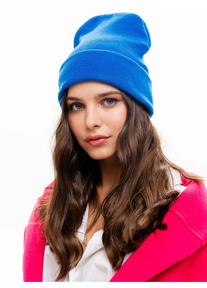 Молодіжна двошарова шапка біні лонг No Brand Шапка біні лонг лопата (362411563)