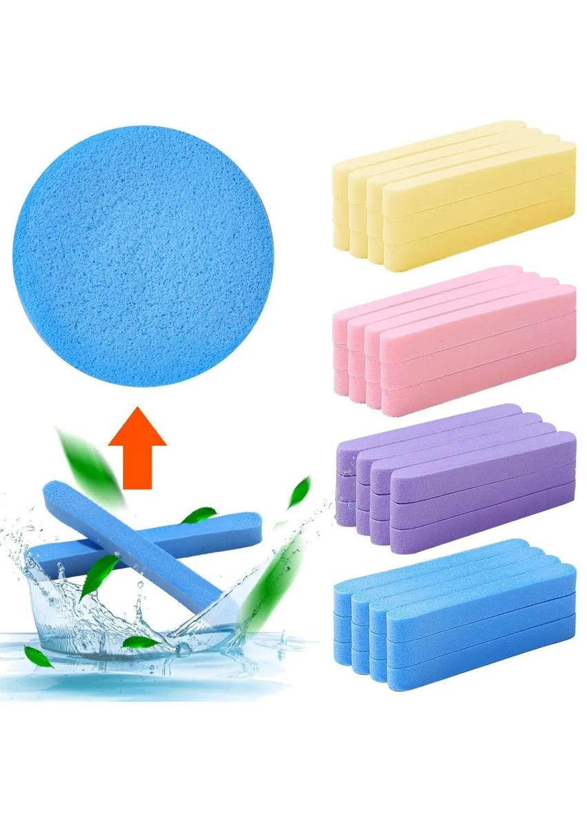 Косметологический прессованный спонж для умывания Желтый, 12шт Plus-plus (354794544)