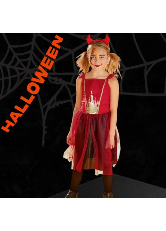 Костюм для Хэллоуин для девочки Дьяволица М красно-черный Jannet Сукня (360920688)