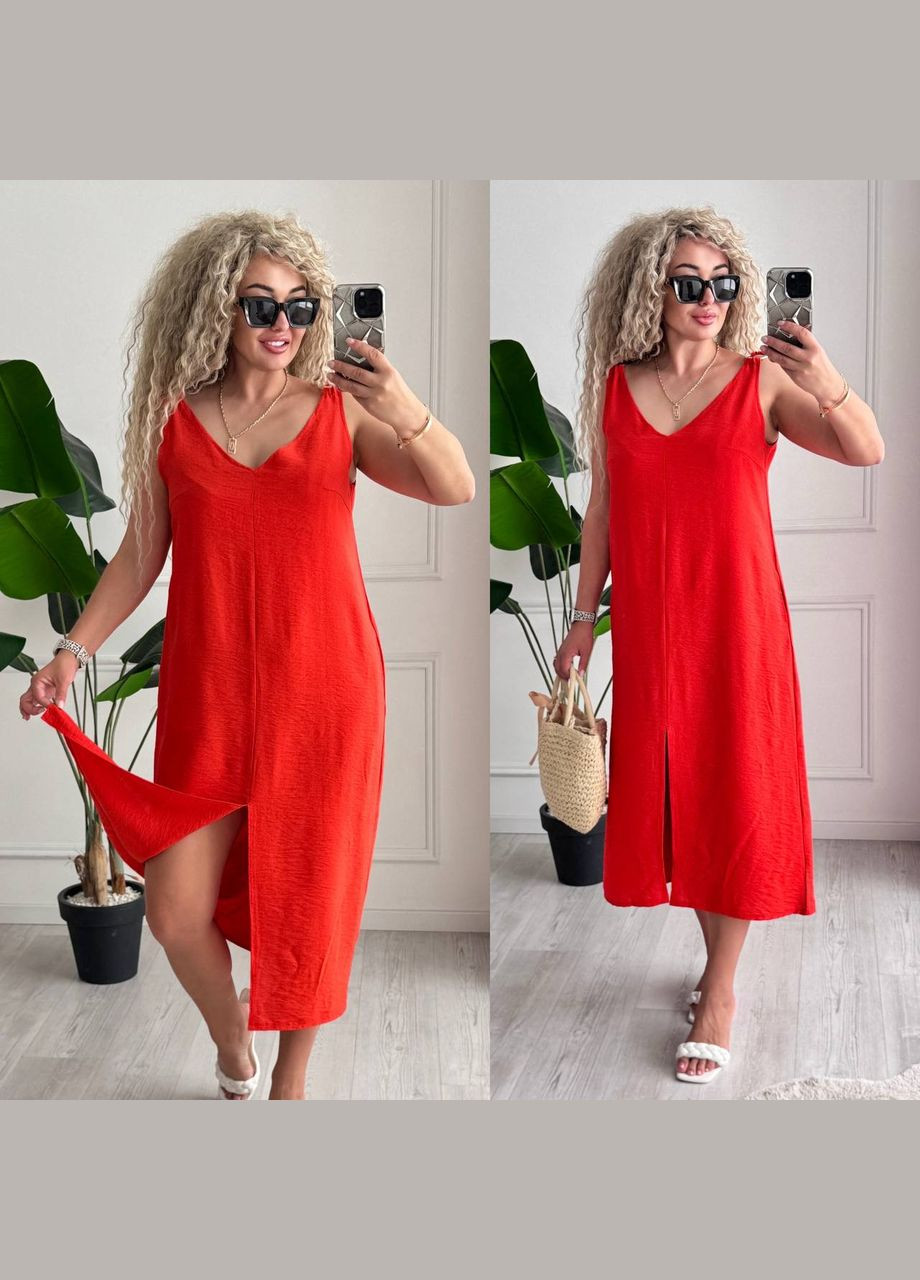 Помаранчева повсякденний, кежуал жіноча сукня Style Point однотонна