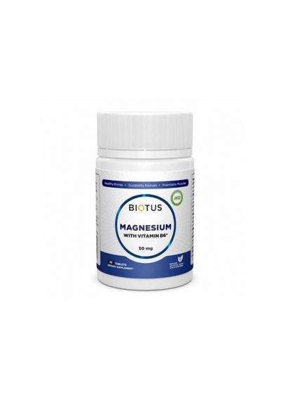 Магній і вітамін В6, Magnesium with Vitamin B6,, 30 таблеток (BIO530272) Biotus (266039103)