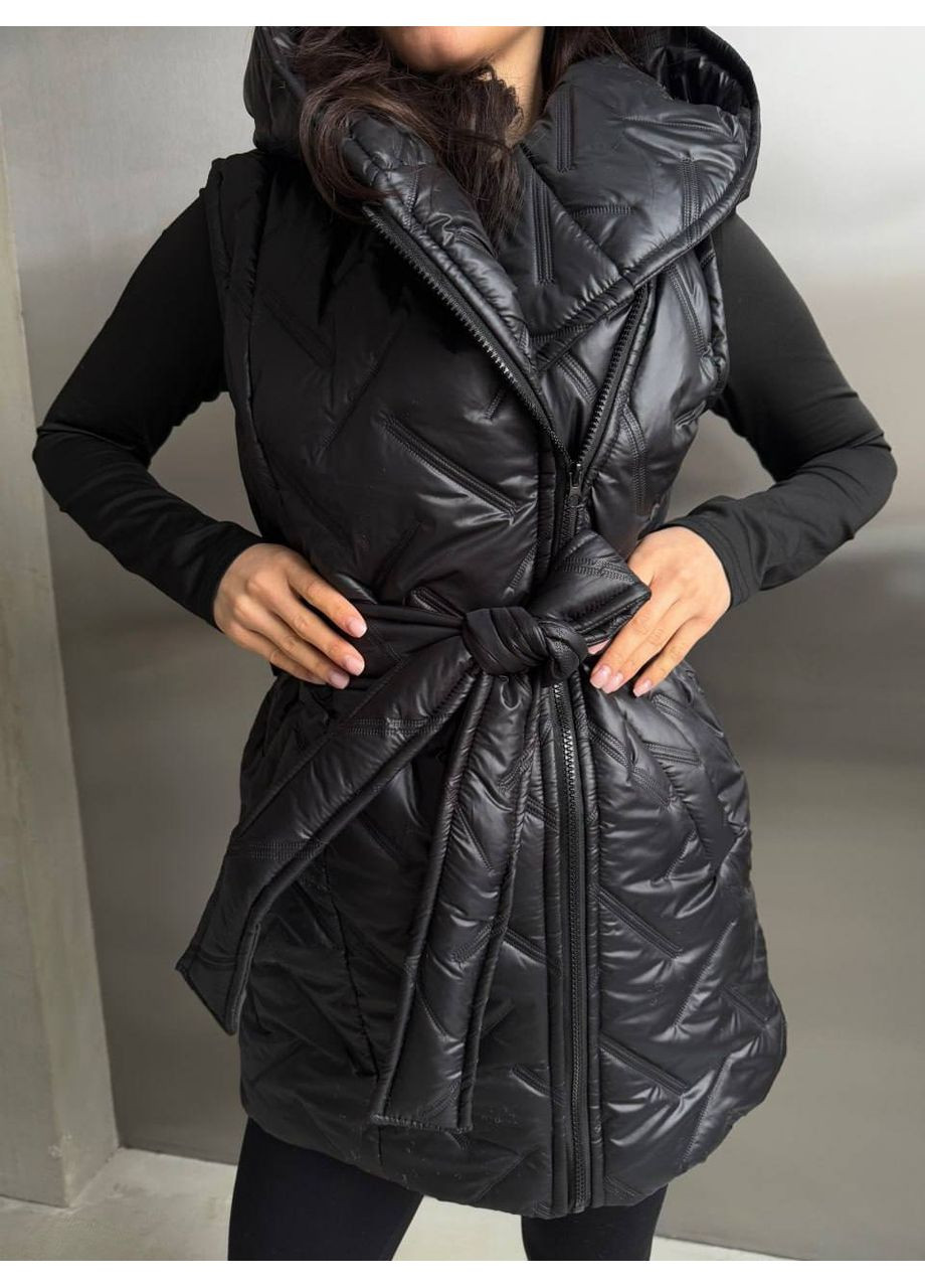 💥 Подовжена жилетка на запах з поясом – Розмірна сітка в описі 💥 DK/DL Мода без кордонів (360797808)