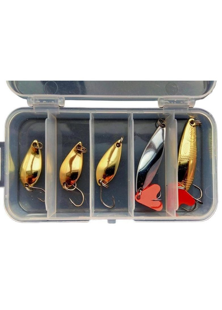 Набор наживок для рыбалки К14 5 шт 2.5 и 5 грамм мормышки с крючками + коробка (R051451) FGT (361222388)