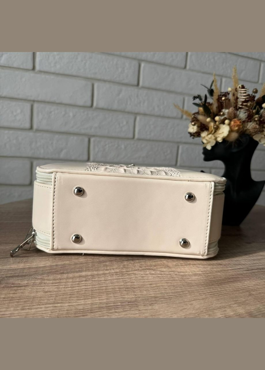 Міні сумочка клатч через плече із еко-шкіри з блискавкою чорна під рептилію (sku_760М) No Brand (330575970)