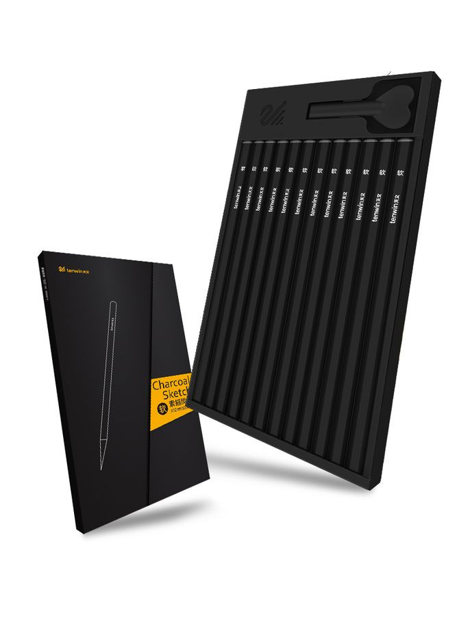 Набор угольных карандашей средней твердости ( 12 штук) Tenwin (322635173)