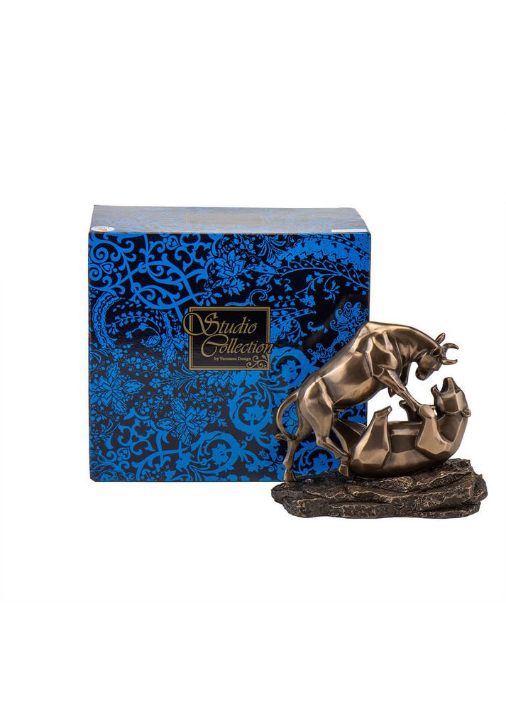 Статуетка Сутичка ведмедя та бика 15.5 см VERONESE ELISEY (366889287)