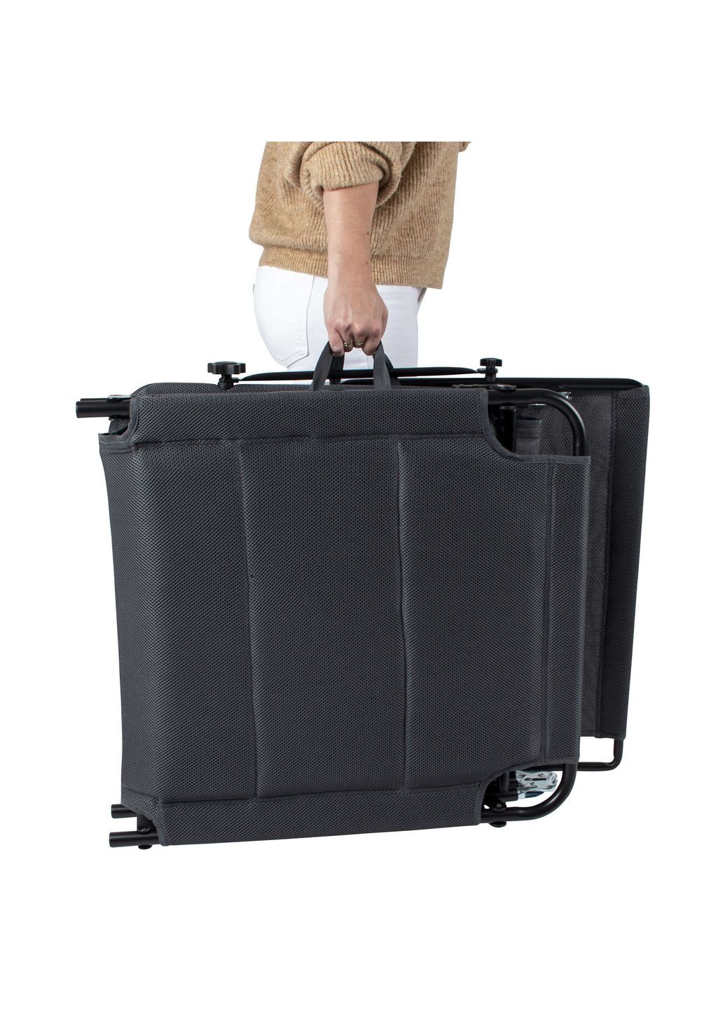 Кровать раскладная Sun Lounger With Sunscreen 5 Positions Grey (1304492) Bo-Camp (339596871)