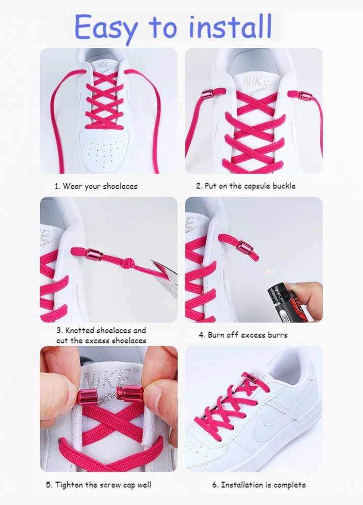 Эластичные плоские шнурки 6мм с закрутками PRC (315825051)