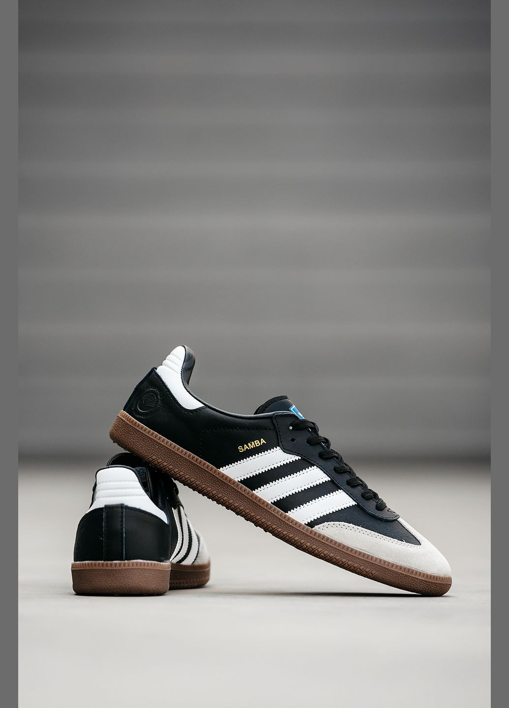 Чорні Осінні кросівки чоловічі і жіночі adidas samba vegan black grey | адідас самба веган чорні білі No Brand