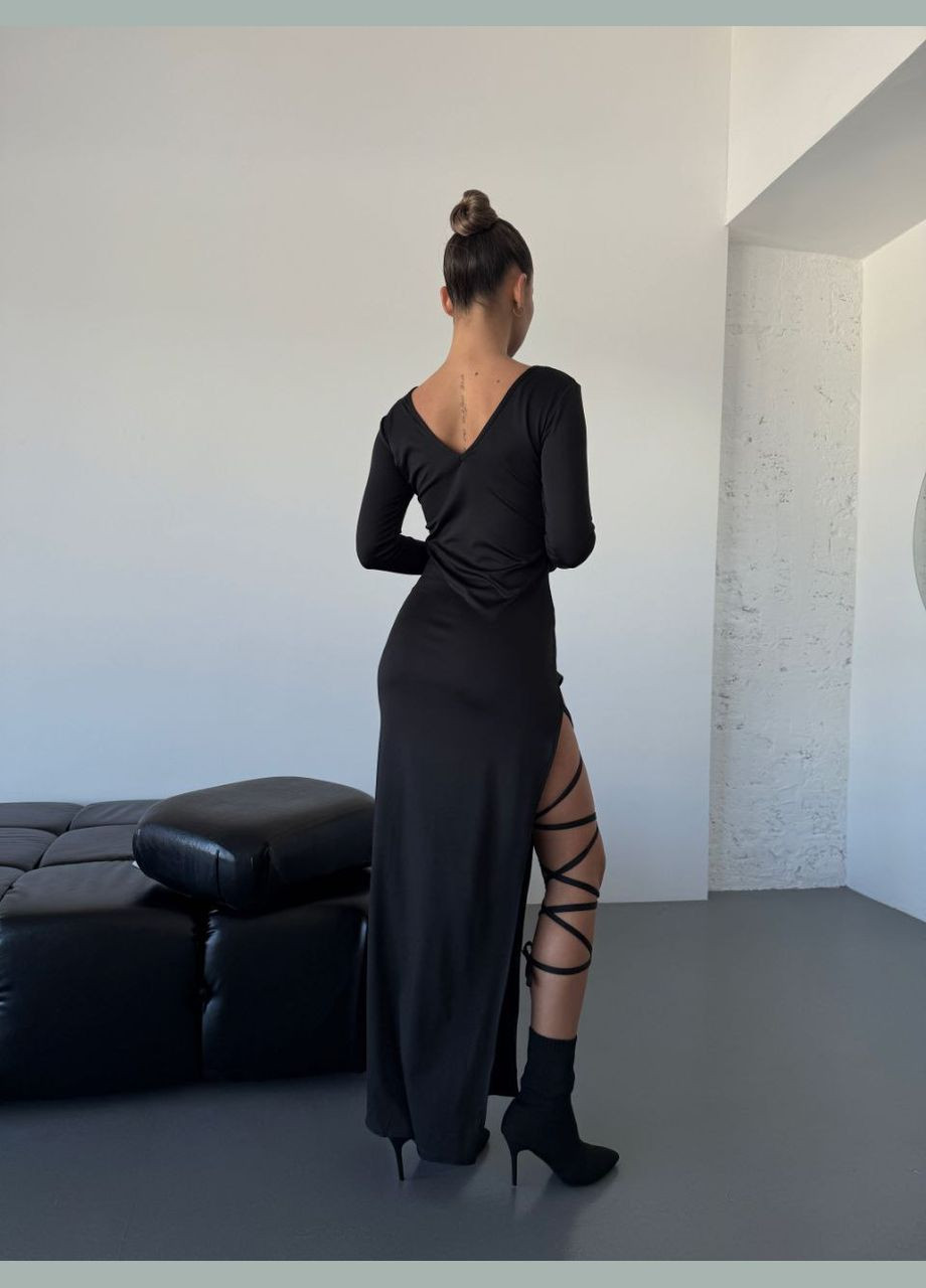 Черное праздничный, коктейльное, карнавальный, откровенный, кэжуал, вечернее женское платье силуэтная No Brand