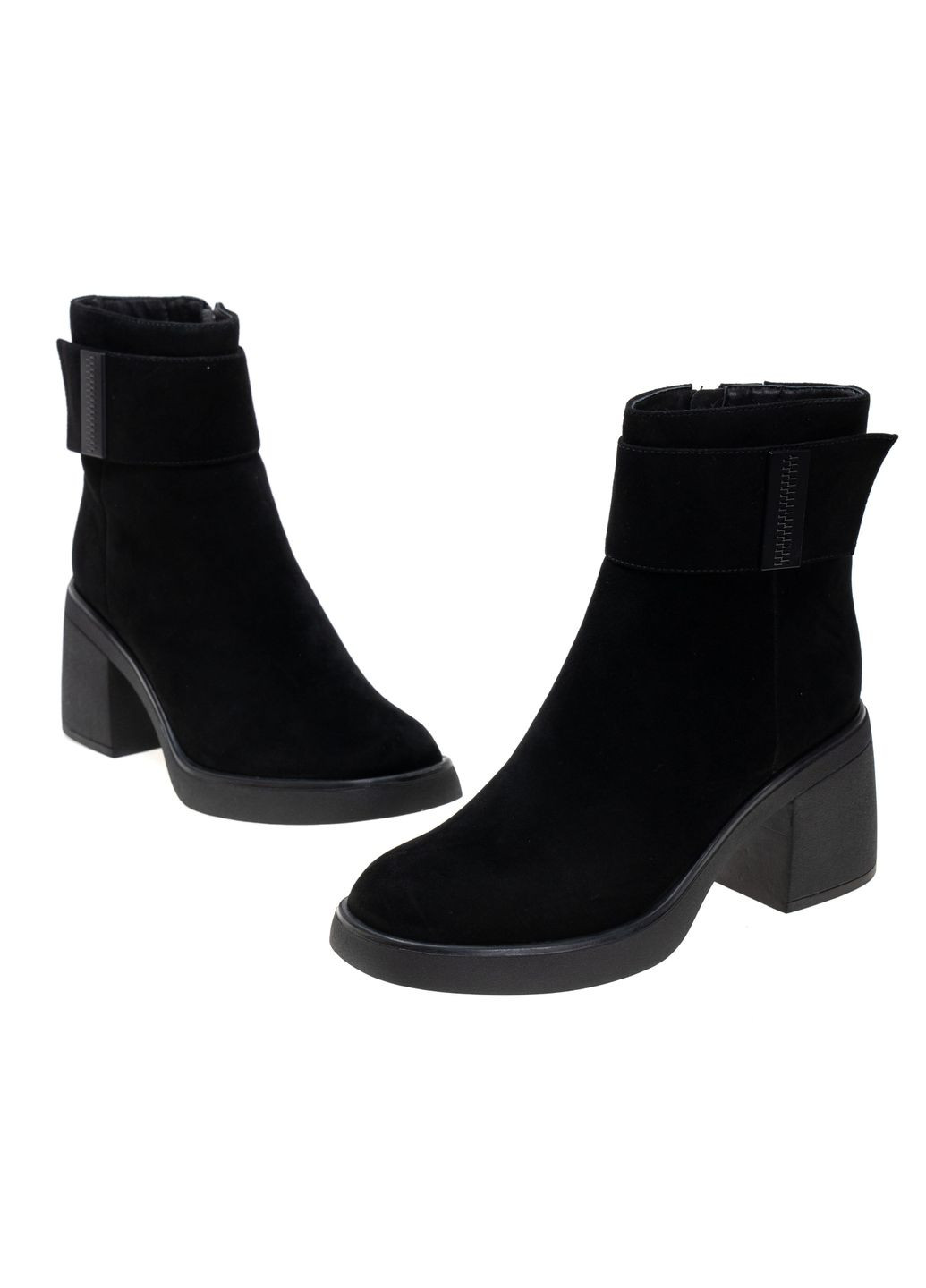 Зимние ботинки 01528 черные Brocoli из натуральной замши