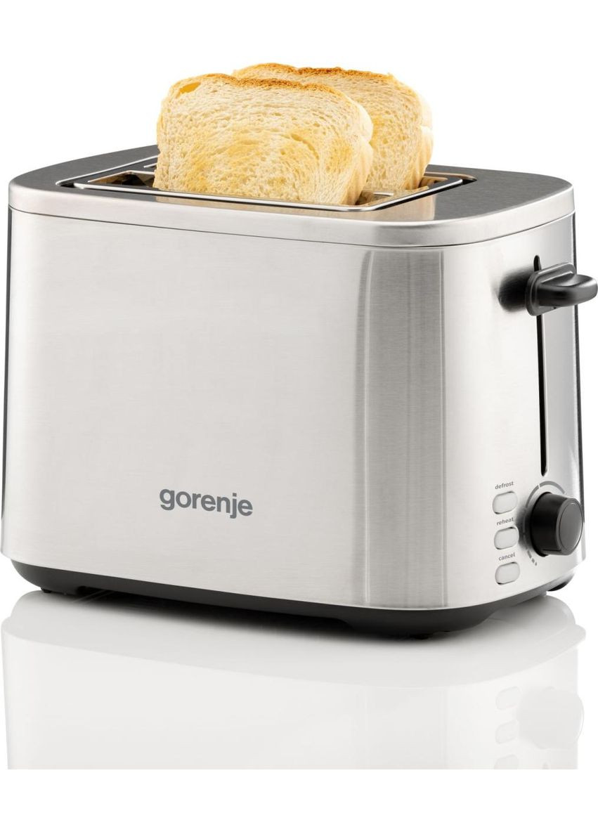 Тостер T800DS 800Вт, подогрев, размораживание, пластик, серебристый Gorenje (364275265)