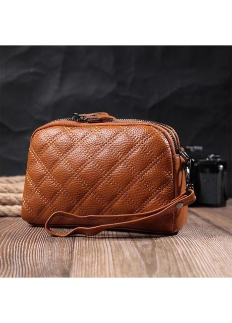 Сумка крос-боді через плече жіноча з натуральної шкіри Рудий 36461 Vintage (353873164)