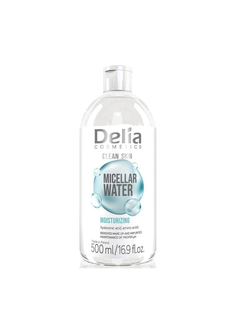 Мицеллярная увлажняющая вода Clean Skin, 500 мл Delia Cosmetics (367984928)