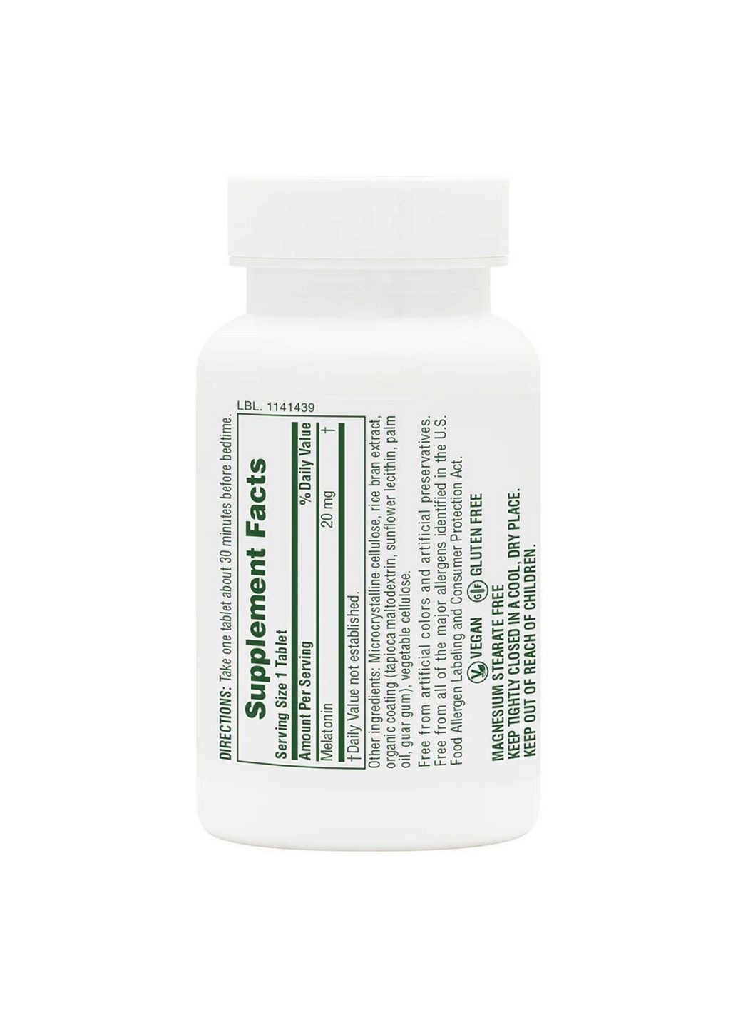 Натуральна добавка Fast Acting Melatonin 20 mg, 90 таблеток Natures Plus (293338038)