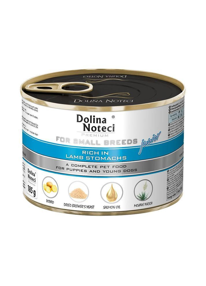 Влажный корм для щенков мелких пород Premium Junior с желудком ягненка 185 г (5902921300472) Dolina Noteci (366424136)