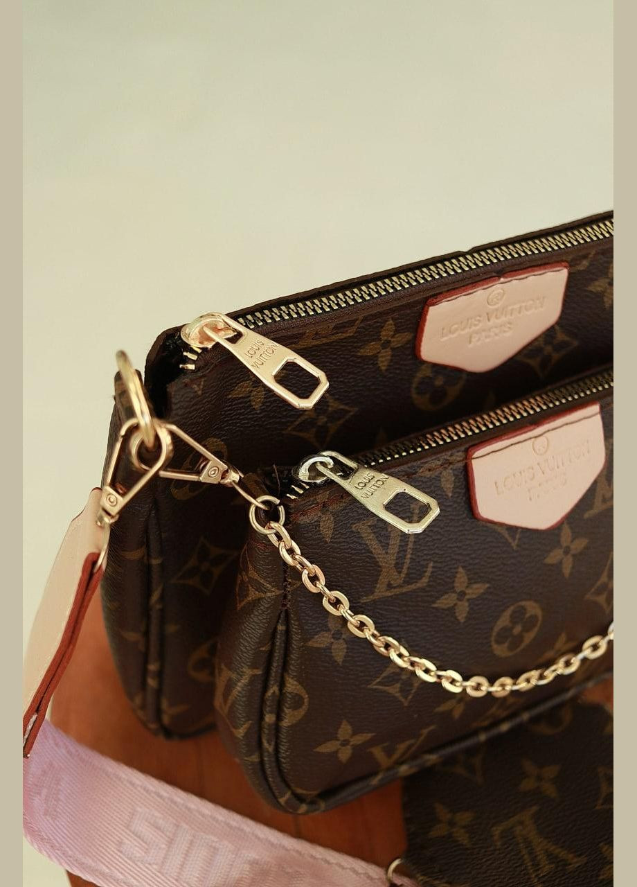 Сумочка 3 в 1 клатч- крос-боді подвійна рожевий 3в1 No Brand (322464334)