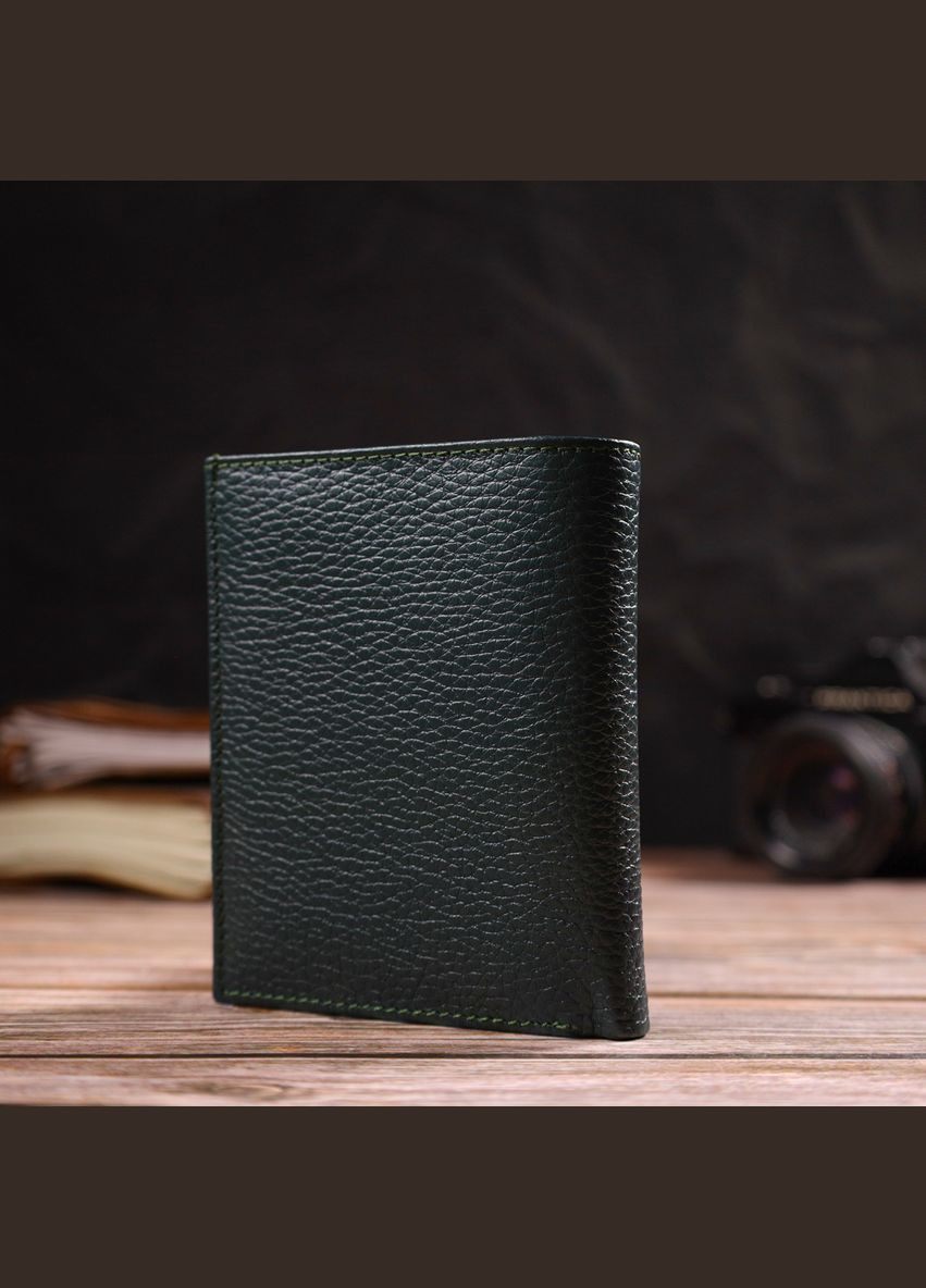 Женский кошелек из натуральной кожи флотар с монетницей 21812 Зеленый Canpellini (306881454)