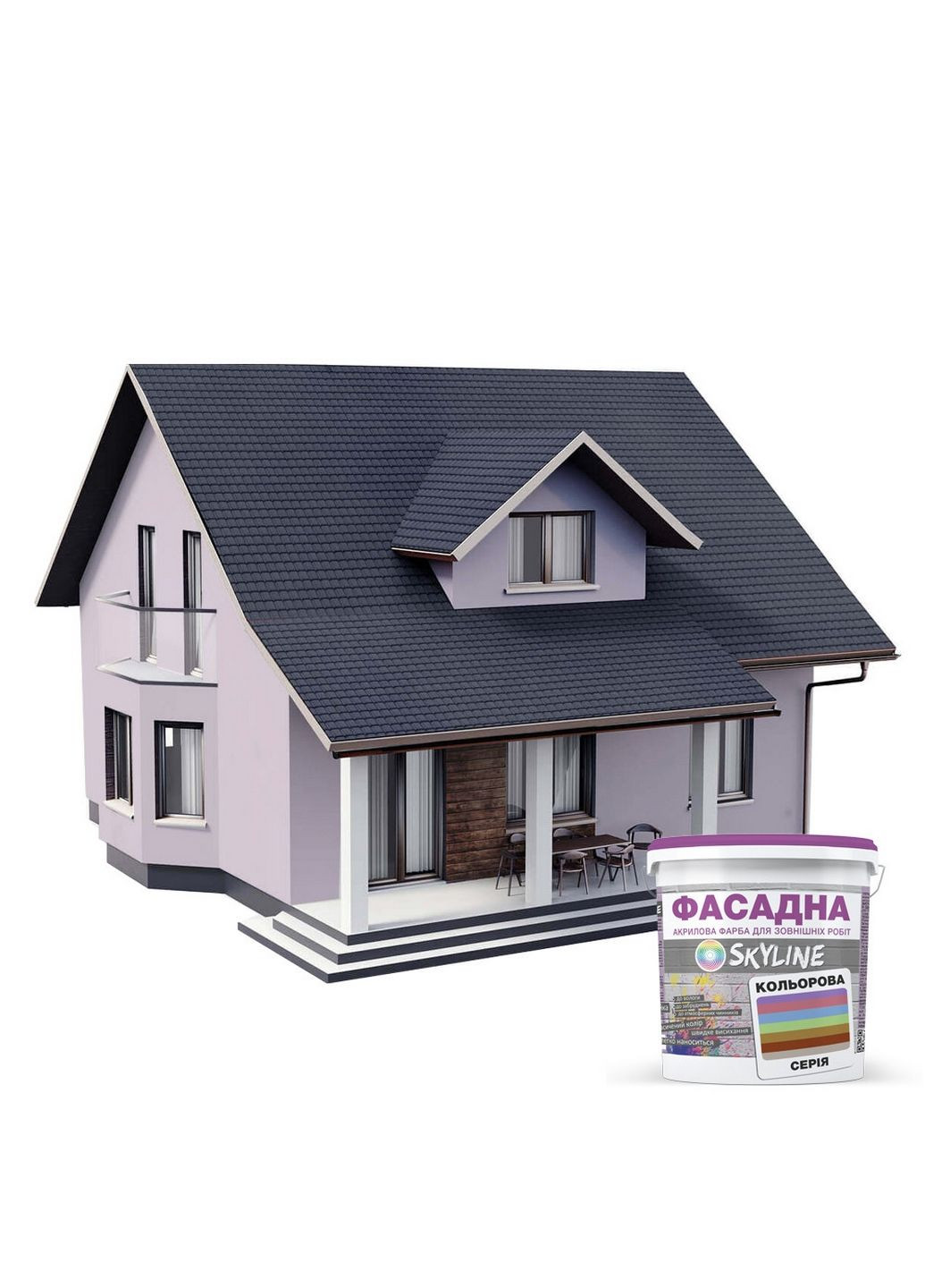 Краска фасадная акрил-латексная 1510-R20B 5 л SkyLine (289367721)