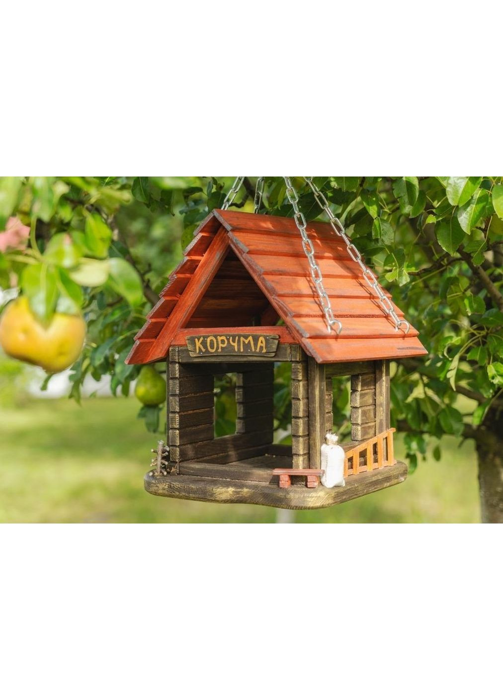 Годівничка для птахів підвісна дерев'яна XRMASTER Корчма No Brand (361855787)