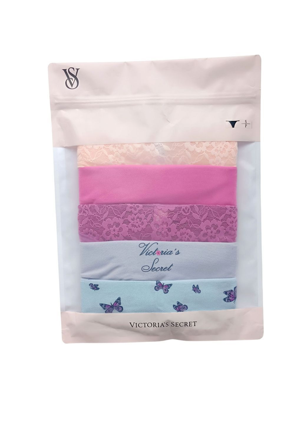 Набір 5 шт безшовні + мереживні трусики стринг танга Victoria's Secret стрінг (366216876)