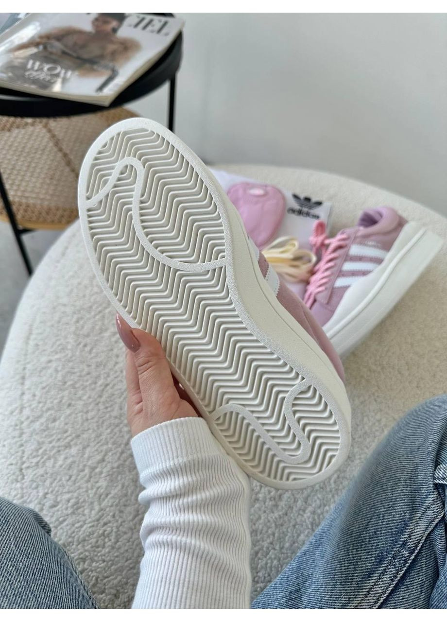 Рожеві Осінні кросівки чоловічі adidas campus x bad bunny pink white адідас кампус No Brand