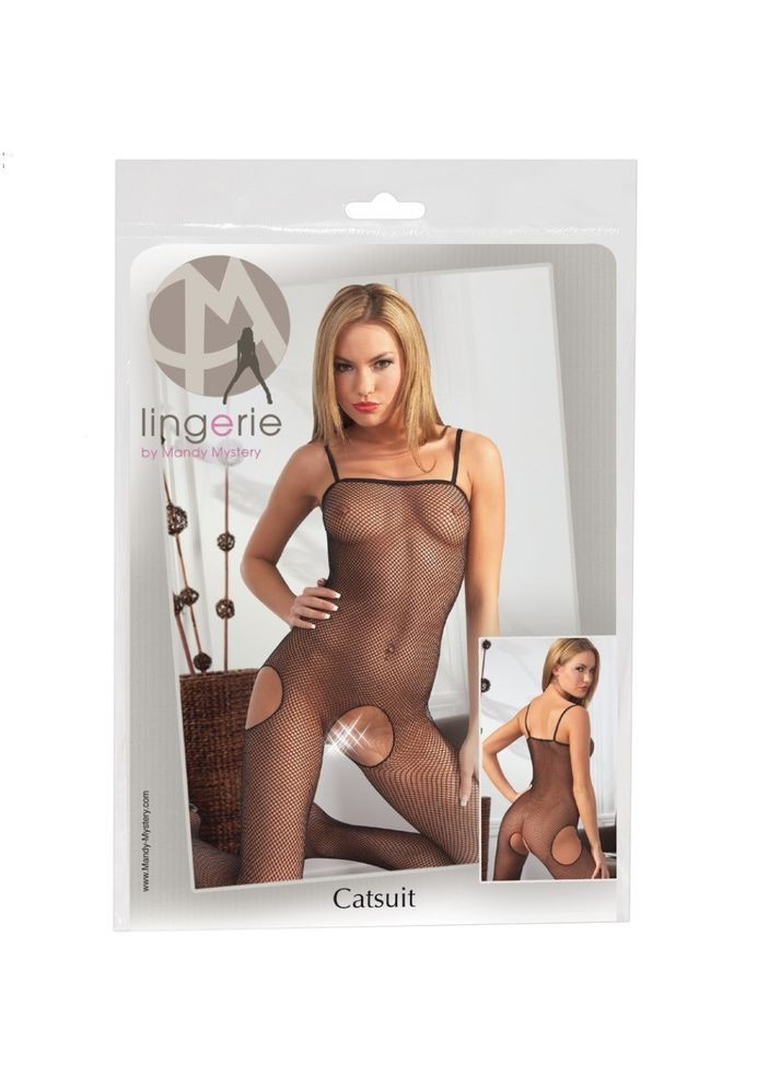 Комбінезон на тонких бретелях з пікантними вирізами Mandy S/M Orion чорний вечірній, святковий, відвертий