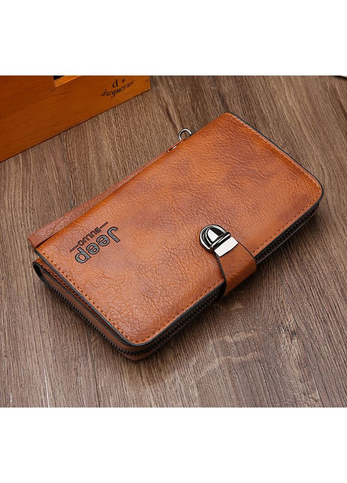 Чоловічий клатч барсетка, великий гаманець клатч Джип Світло-коричневий Jeep (363555575)