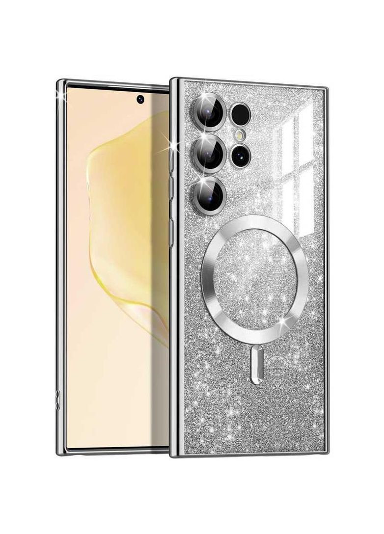 Чехол с блесками, защитными линзами на камеру и MagSafe для Samsung Galaxy S24 Ultra Epik (307791762)