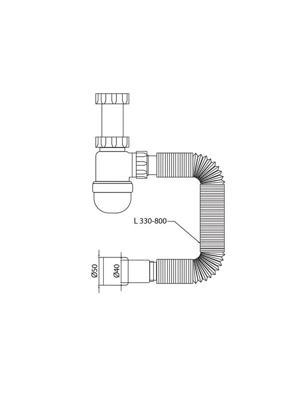 Сифон для умывальника Mixxus SU-05-A 1 1/2"x40 пластиковый черный 40х40х50 см No Brand (400576433)